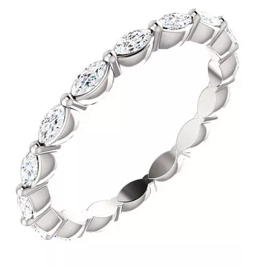 1.00ct. MarquisDiamondAnniversary band 14k White gold