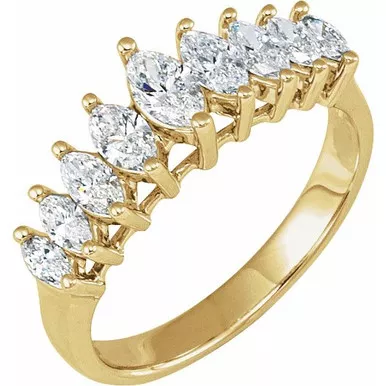 1.00ct. MarquisDiamondAnniversary band 9 Stone 18k Yellow gold