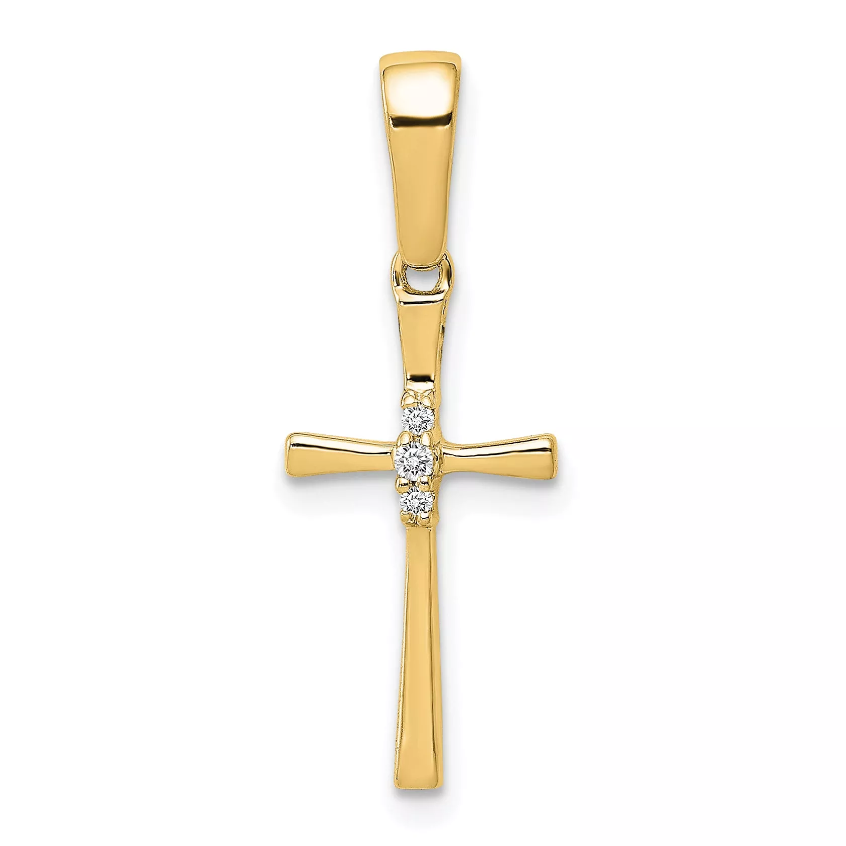 10K .02ct. Diamond Cross Pendant