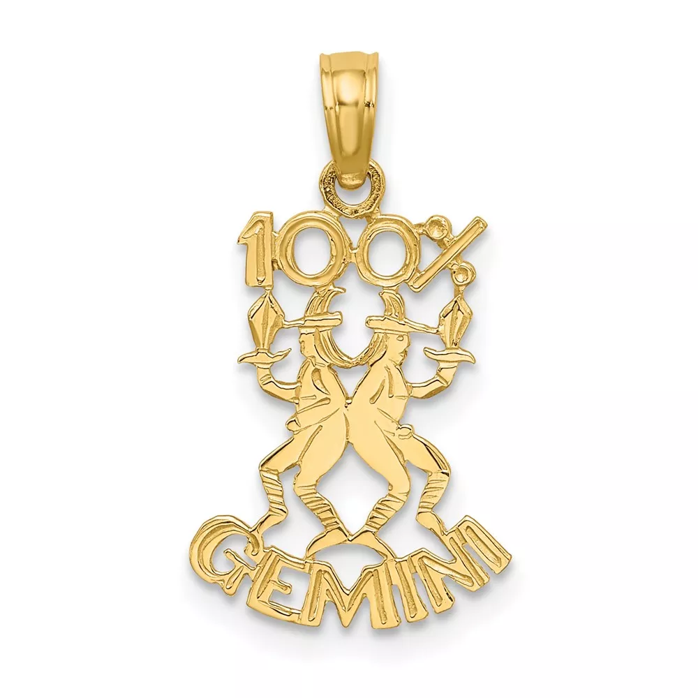 10K 100% GEMINI Zodiac Charm