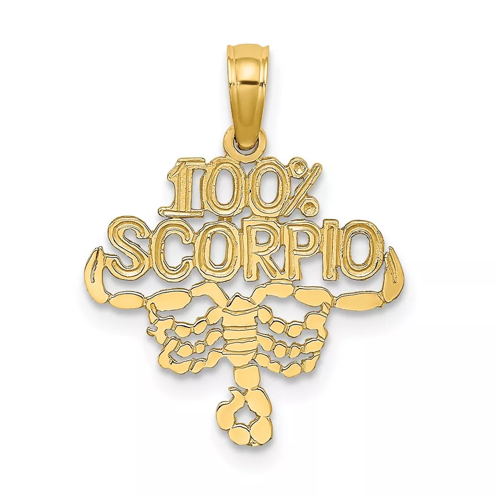 10K 100% SCORPIO Zodiac Charm
