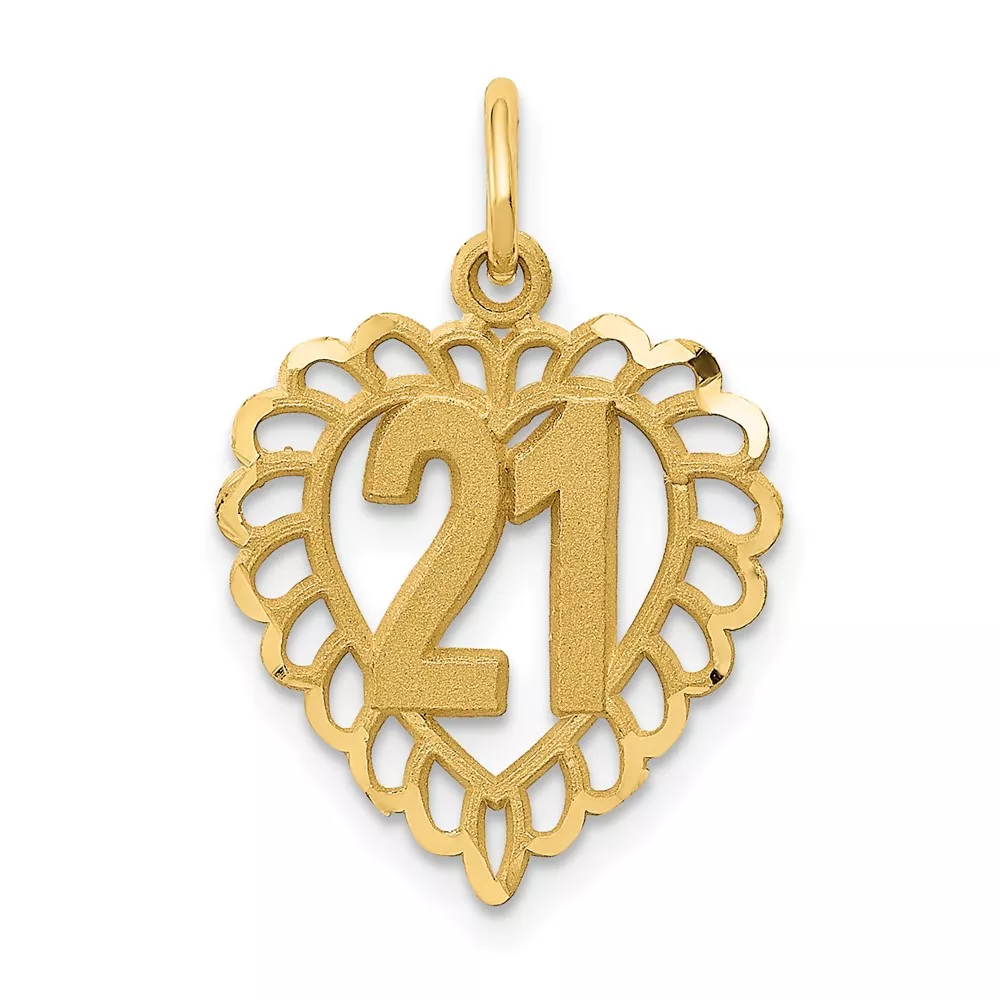 10k 21 in Heart Charm