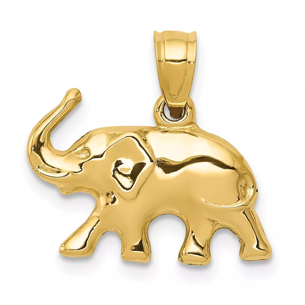 10k 3-D Elephant Pendant