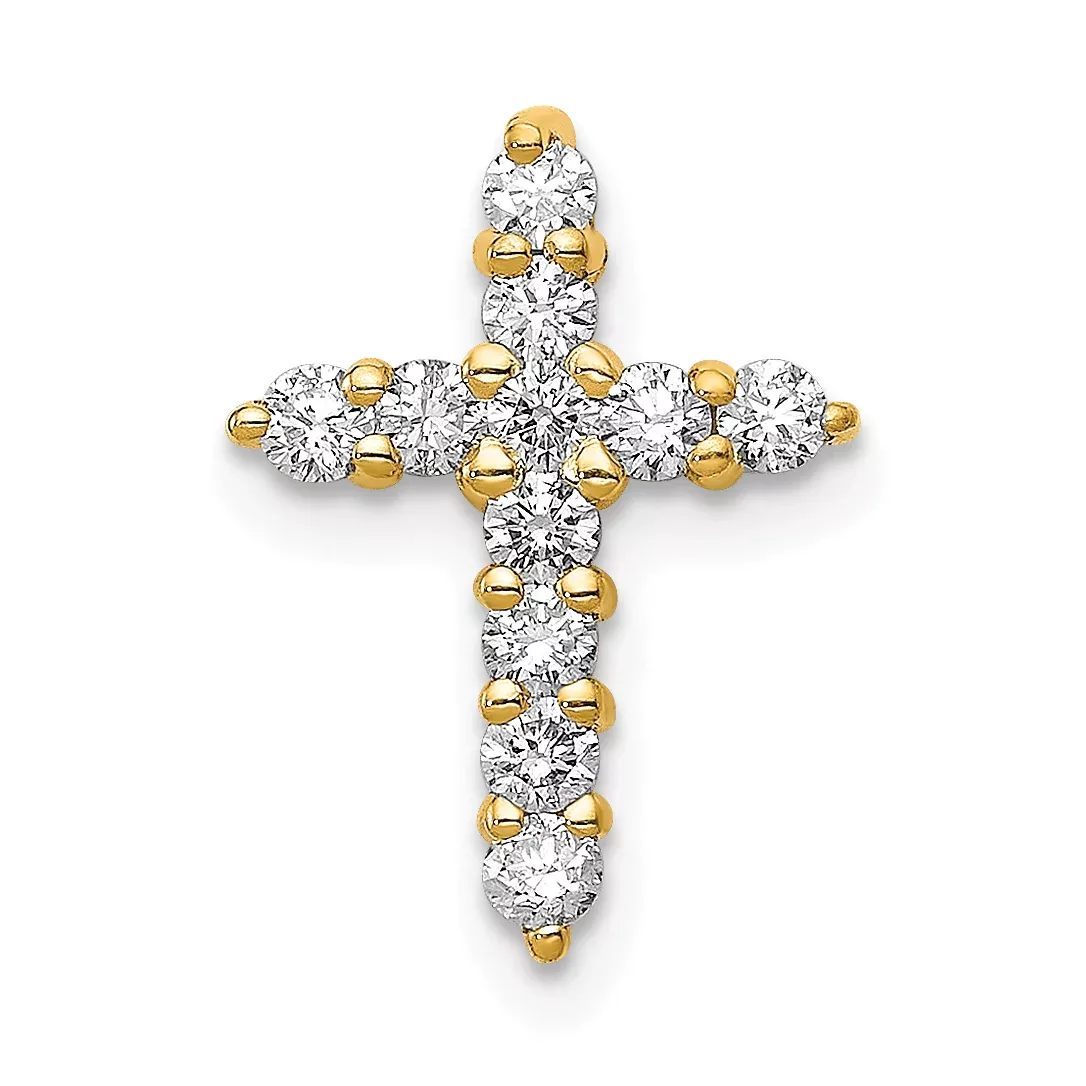 10K AA 1/3ct. Diamond Cross Pendant