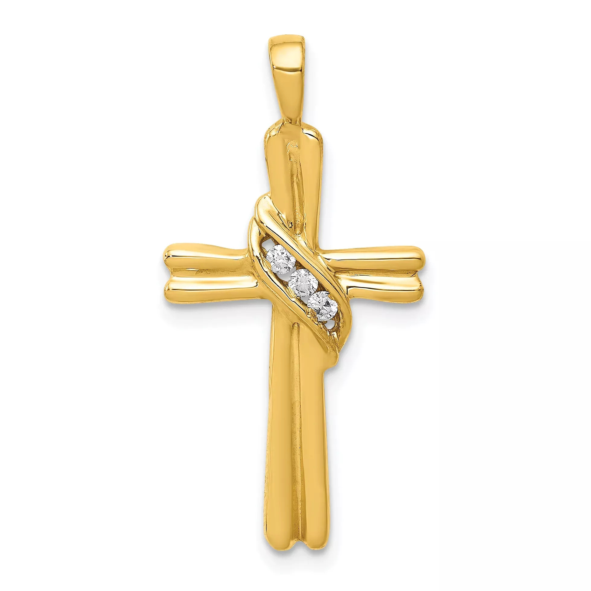 10K AA Diamond Cross Pendant