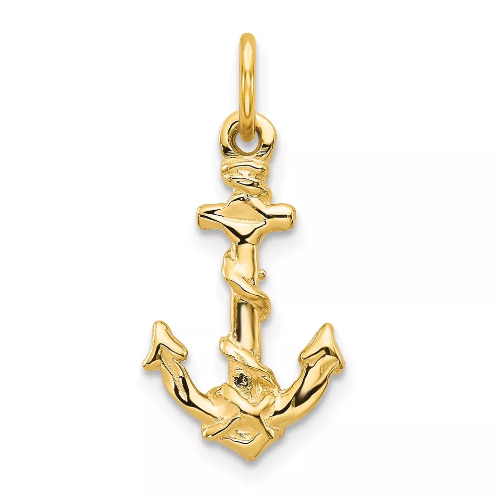10k Anchor Pendant