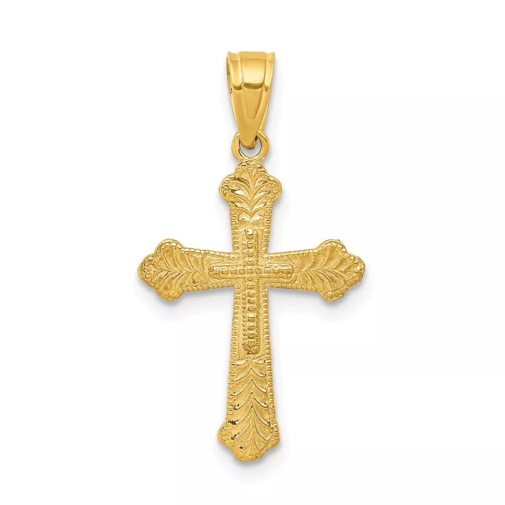 10k Budded Cross Pendant