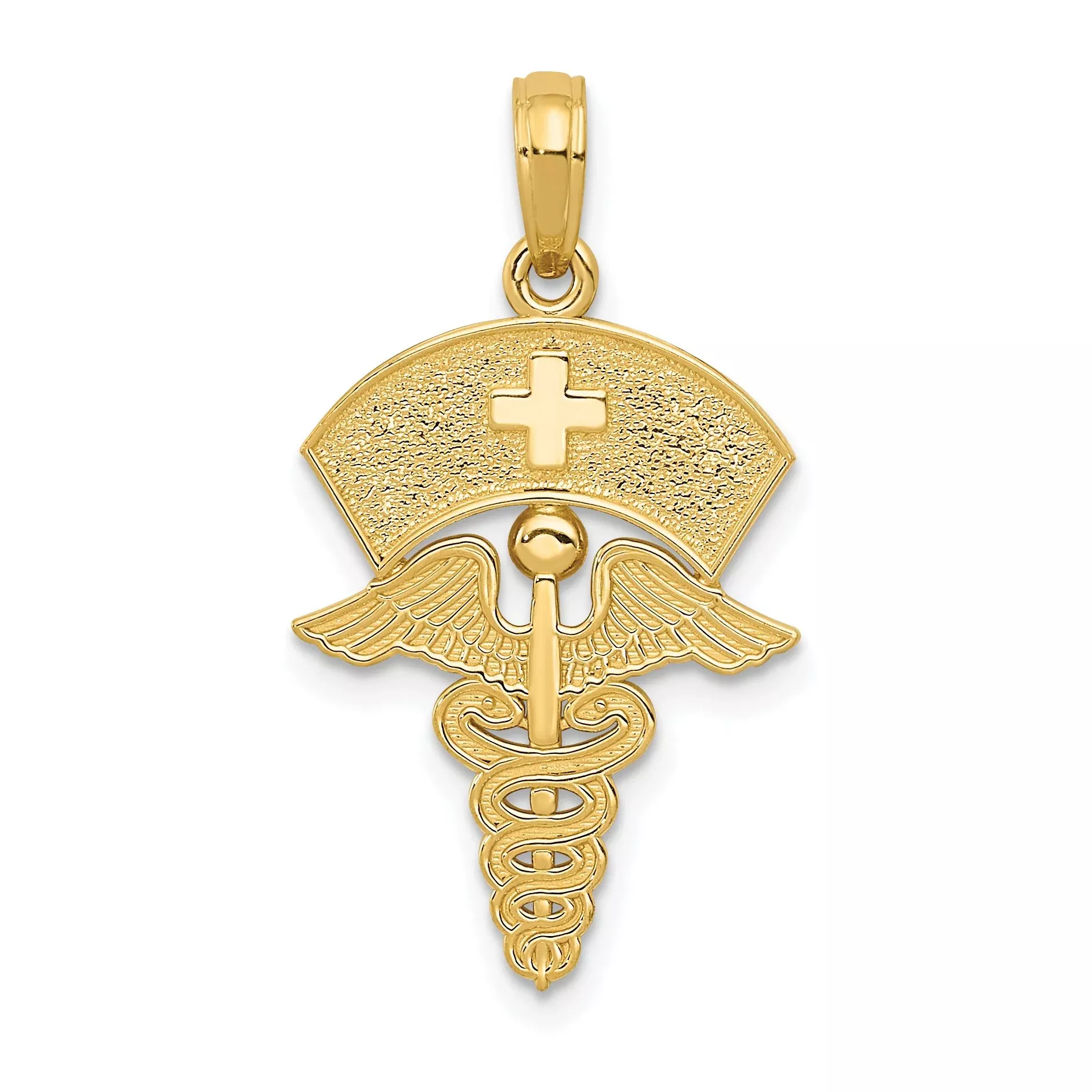 10k Caduceus w/Nurses Cap Pendant