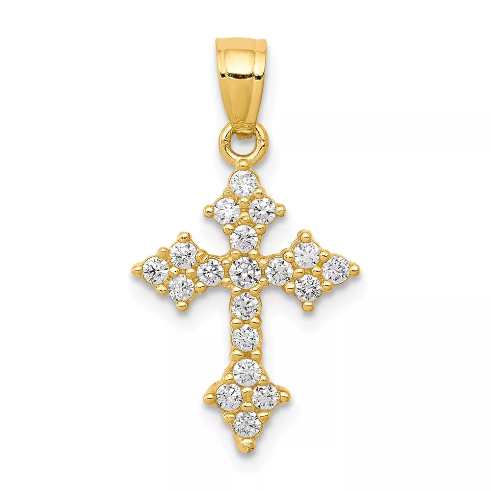 10k CZ Passion Cross Pendant