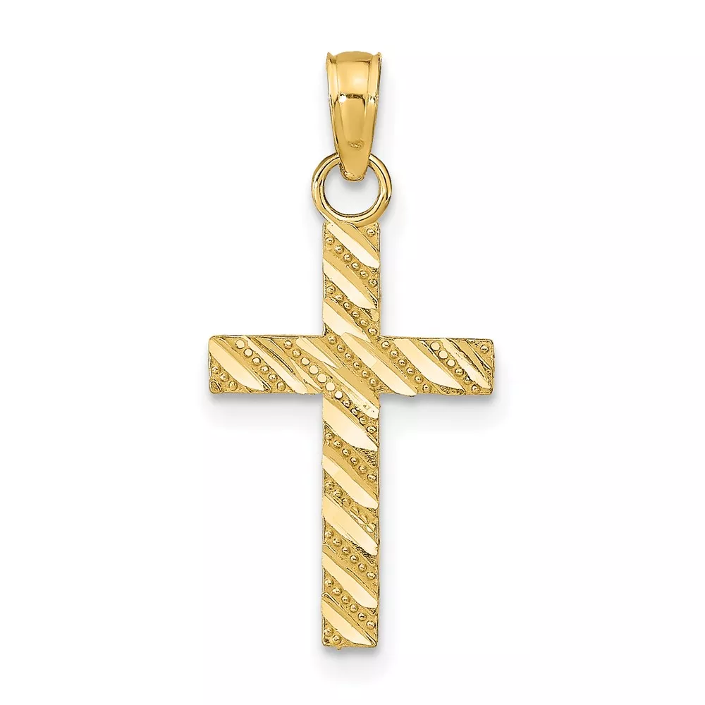 10k D/C Cross Pendant
