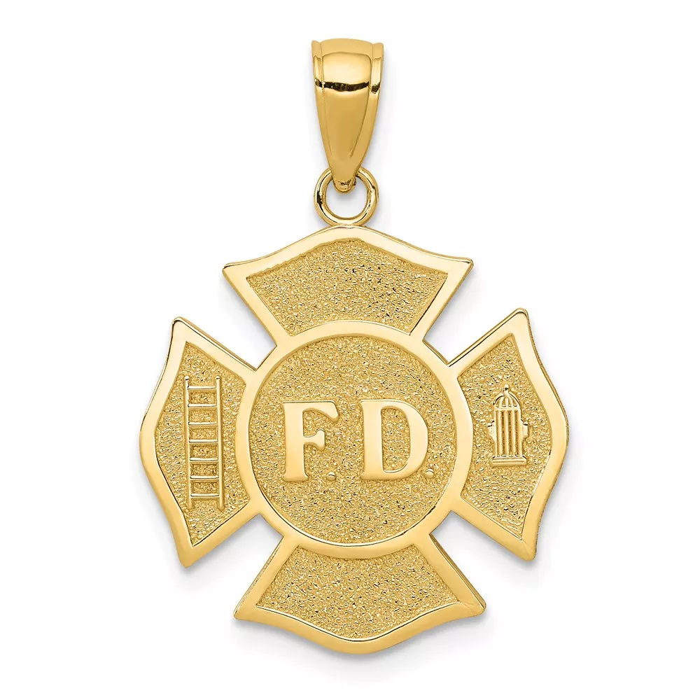 10k Fire Dept. Maltese Cross Pendant