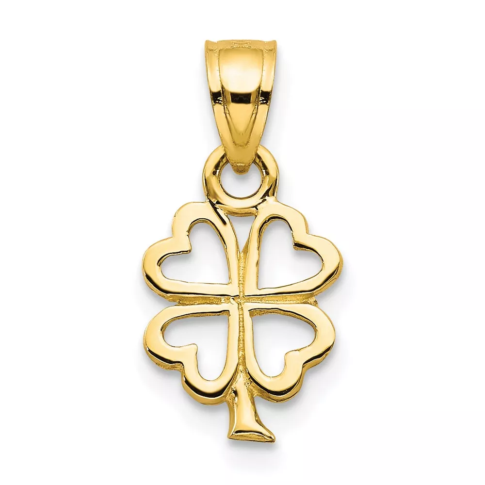 10k Four Leaf Clover Charm