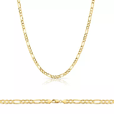10k Gold 2.2mm Open Figaro Chain 16 Inches