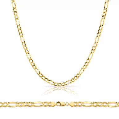 10k Gold 3.06mm Open Figaro Chain 24 Inches