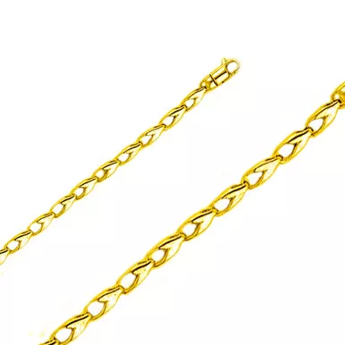 10K Gold 3.4mm Fancy Hand Made Bracelet 7 Inches