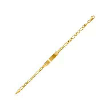 10k Gold 3.5mm Childs Italian Kid's Id Bracelet 5.5 Inches