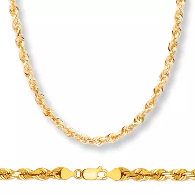 10K Gold 6.00 Mm Diamond Cut Rope bracelet 8 Inches