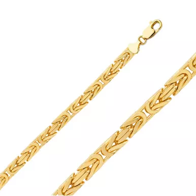 10k Gold 7.0mm Byzantine Chain Necklace 18 Inches