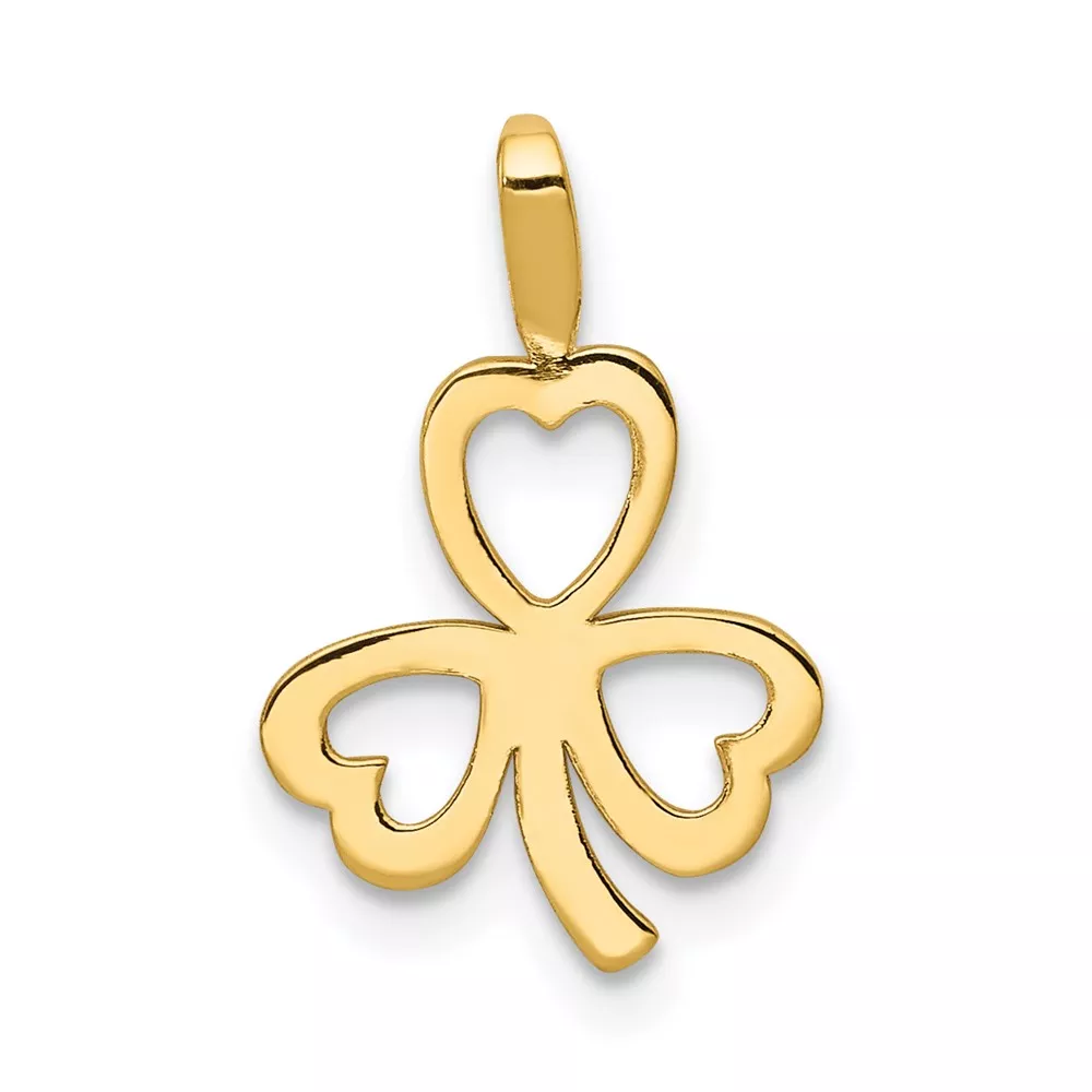 10k Heart Clover Charm