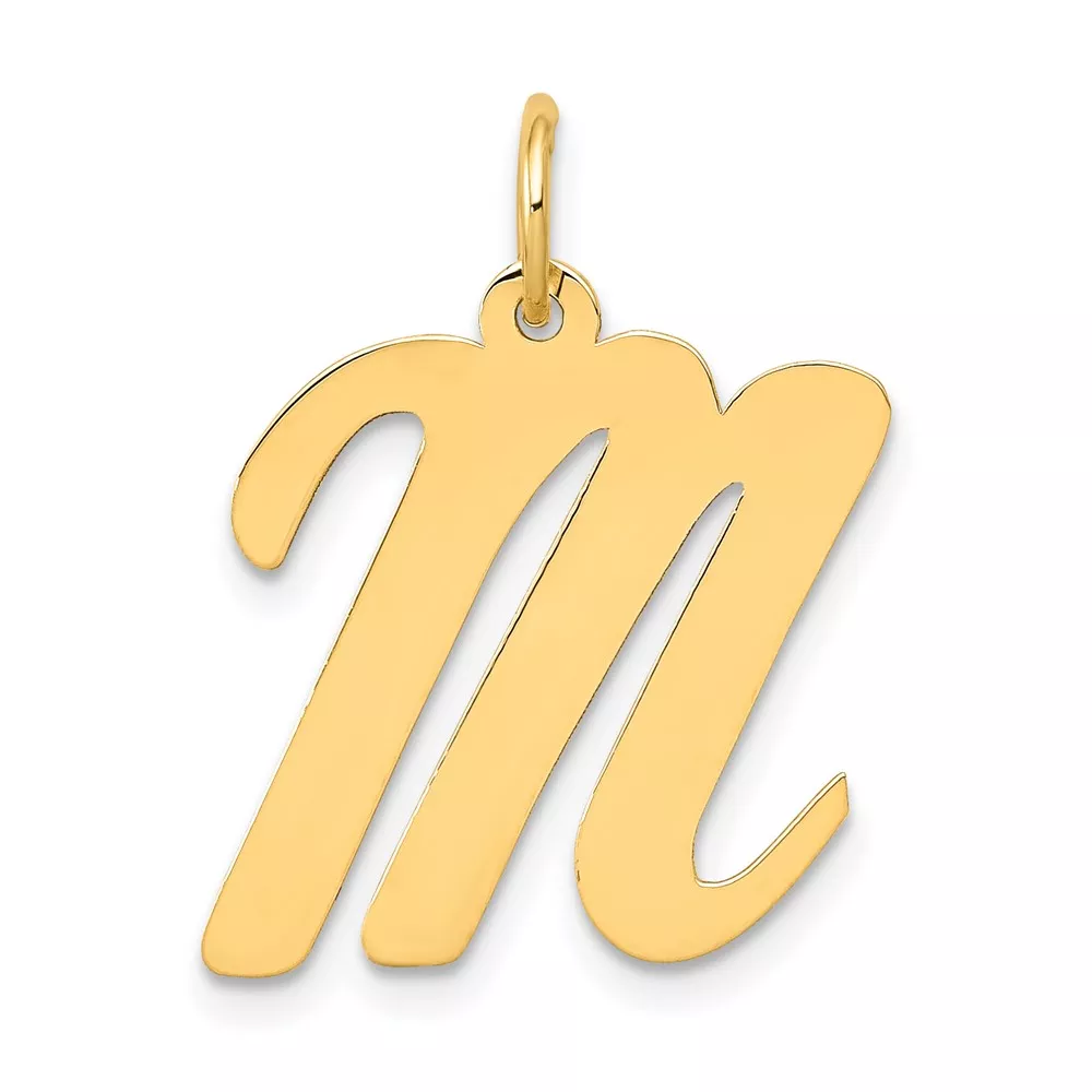 10k Large Script Letter M Initial Charm