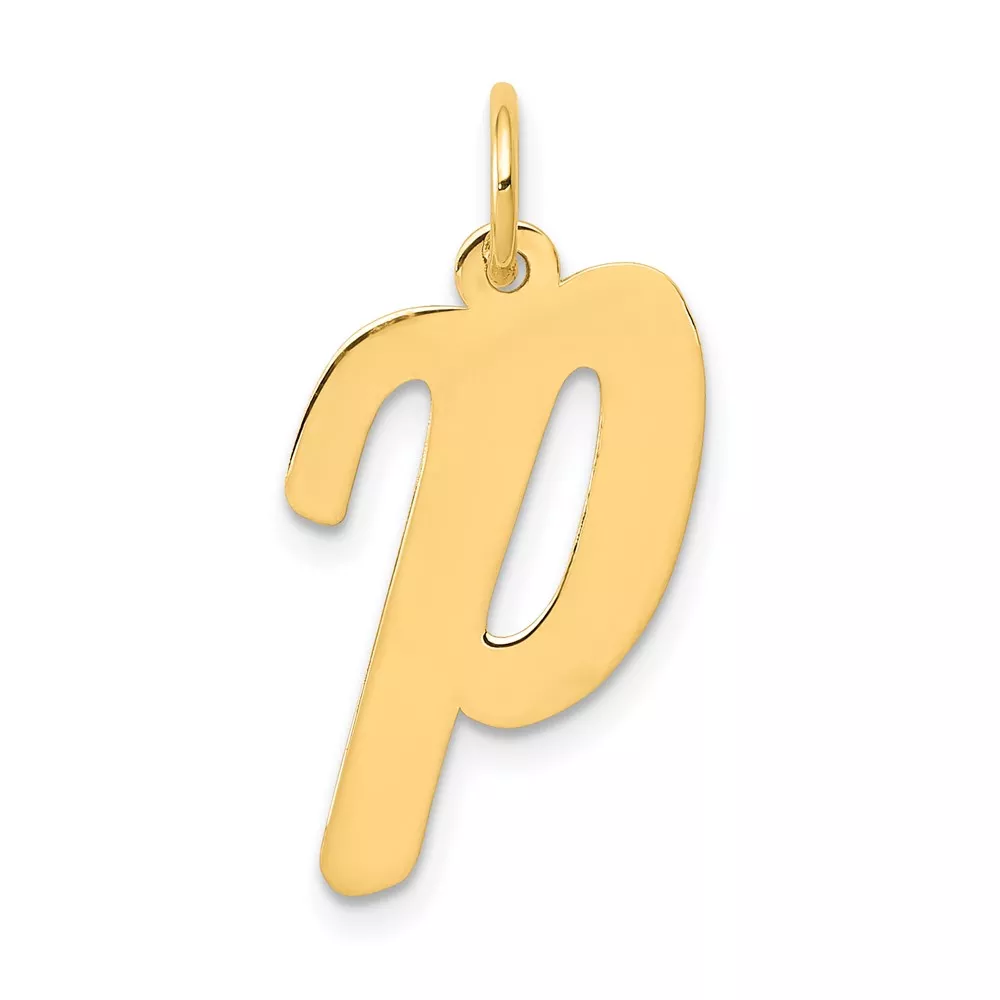 10k Large Script Letter P Initial Charm