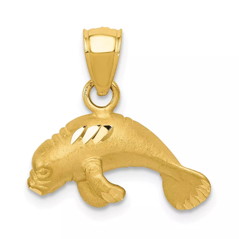 10K Manatee Pendant