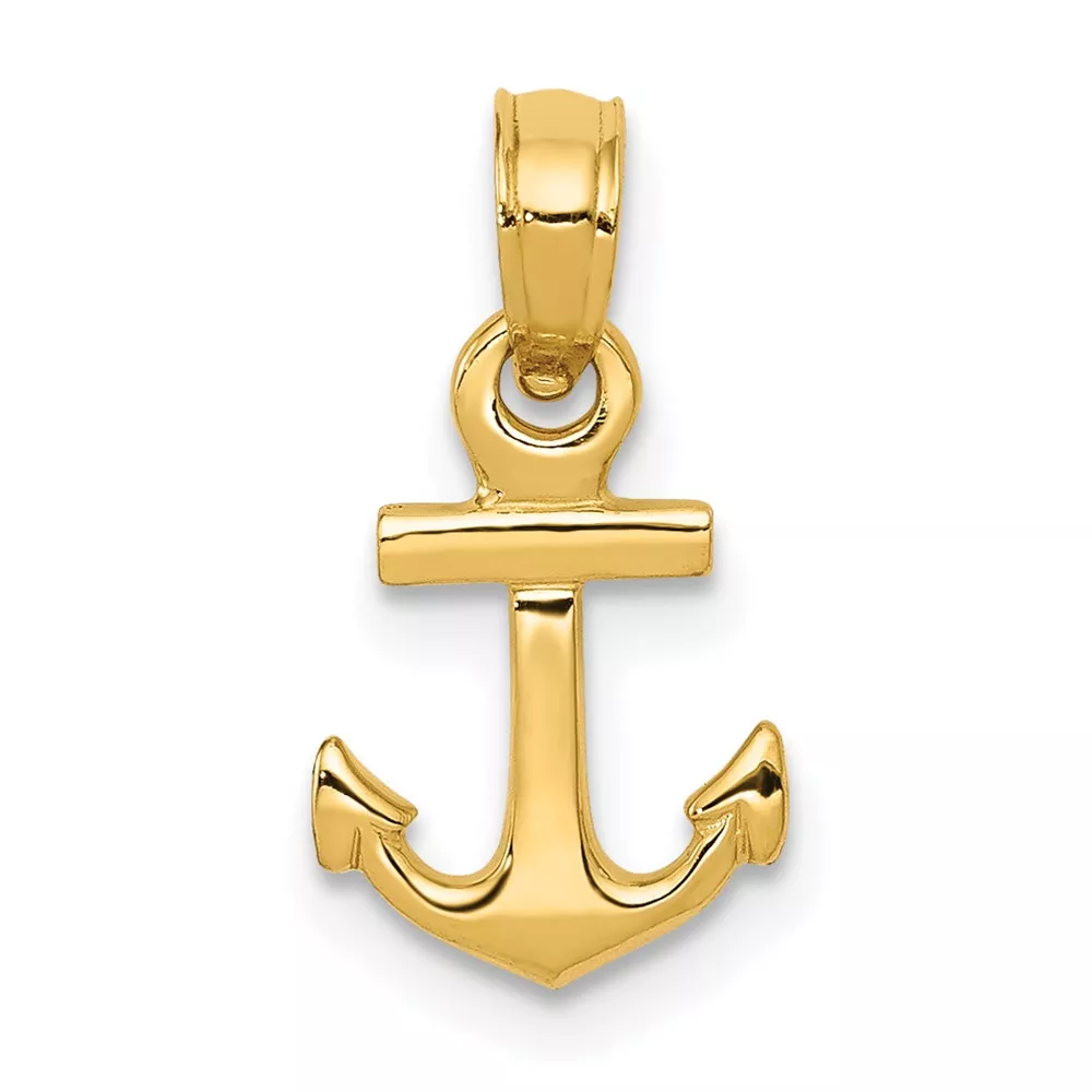 10K Mini Anchor Pendant
