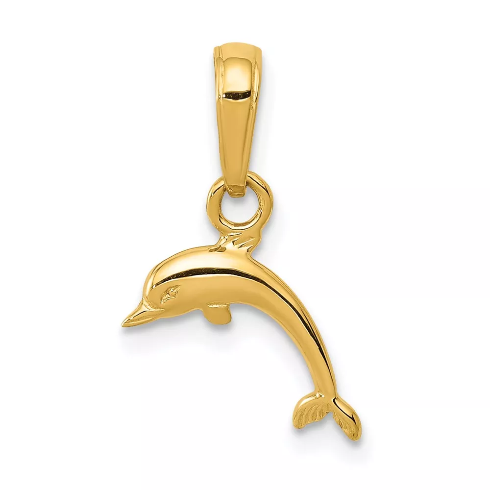 10K Mini Dolphin Pendant