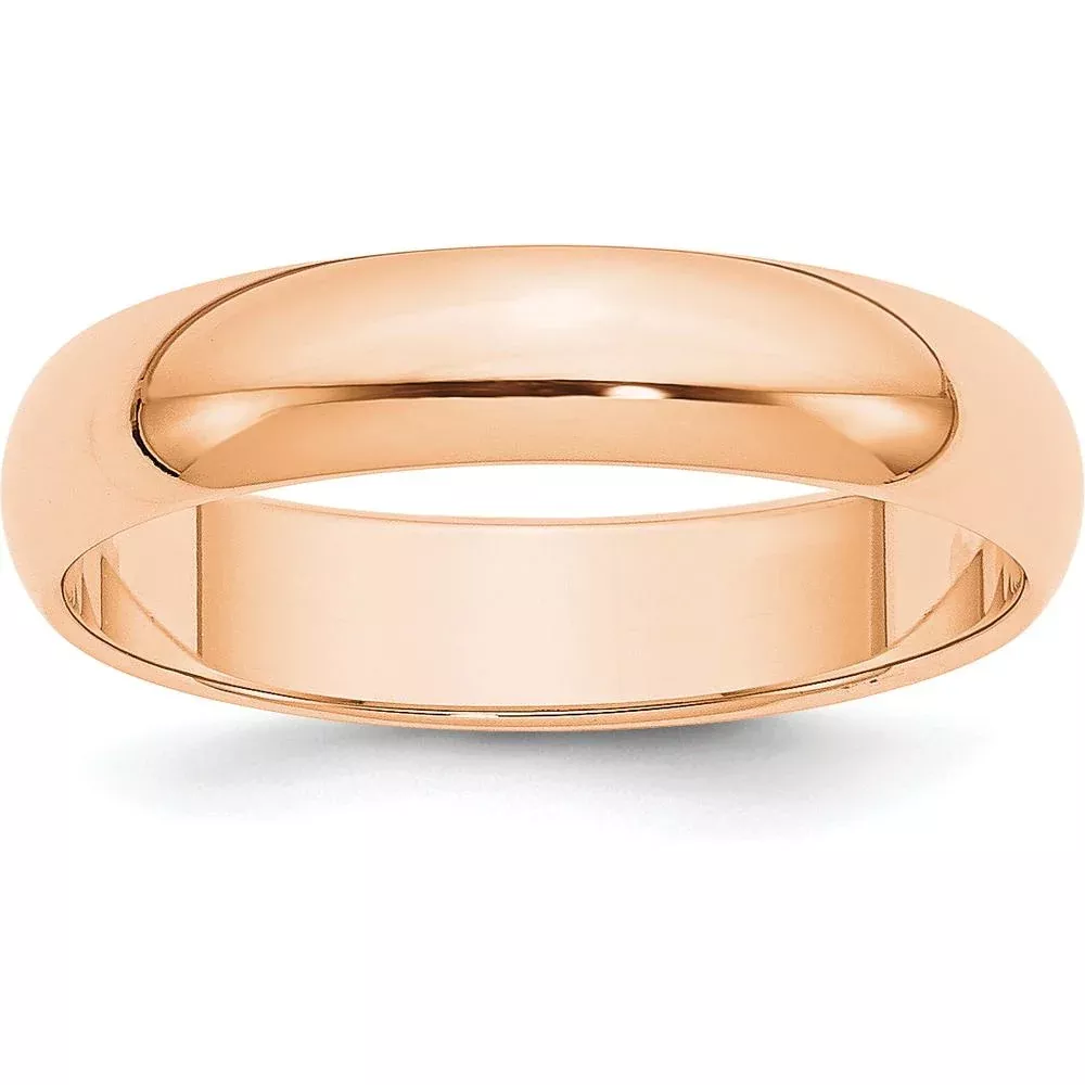 10K Rose Gold 5mm Half Round Wedding Band - Size 6.5 by Luciano & Cie