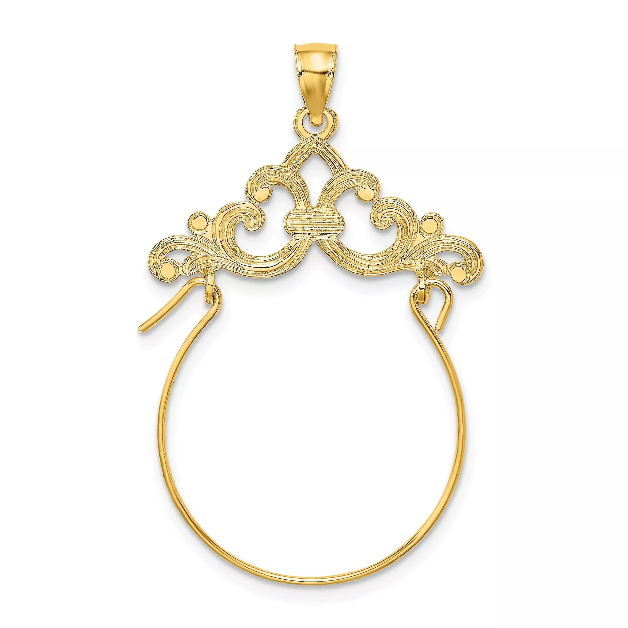 10K Scroll Framed Charm Holder