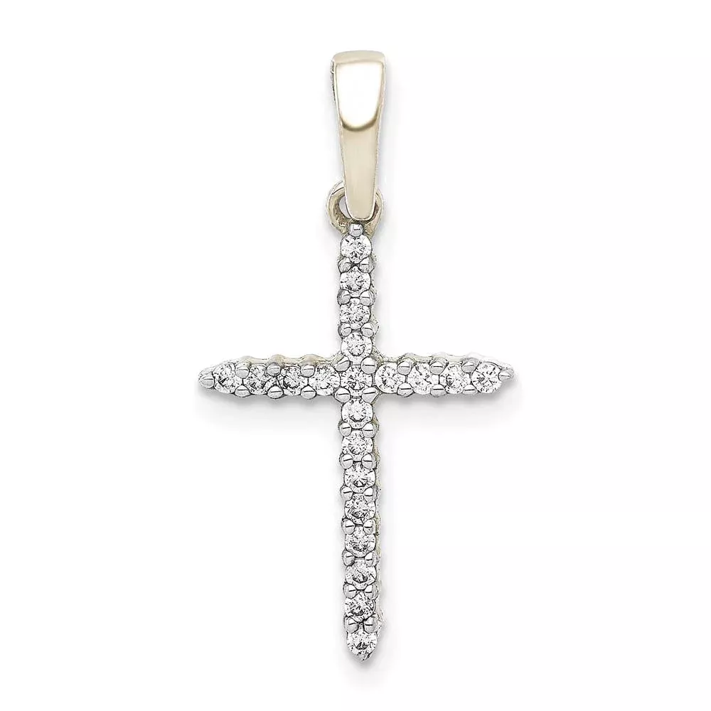 10K White Gold 1 /6ct. Diamond Cross Pendant