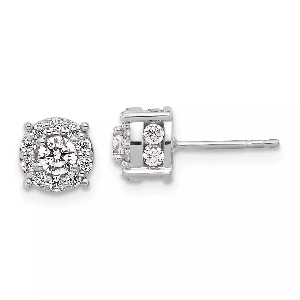 10k White Gold 1 Ct. Lab Grown Diamond VS /SI+ G+ Post Earrings