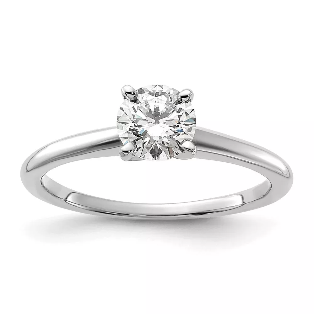10k White Gold 10kw 0.75ct VS /SI+ G+ Lab Grown Round Diamond Solitaire Ring
