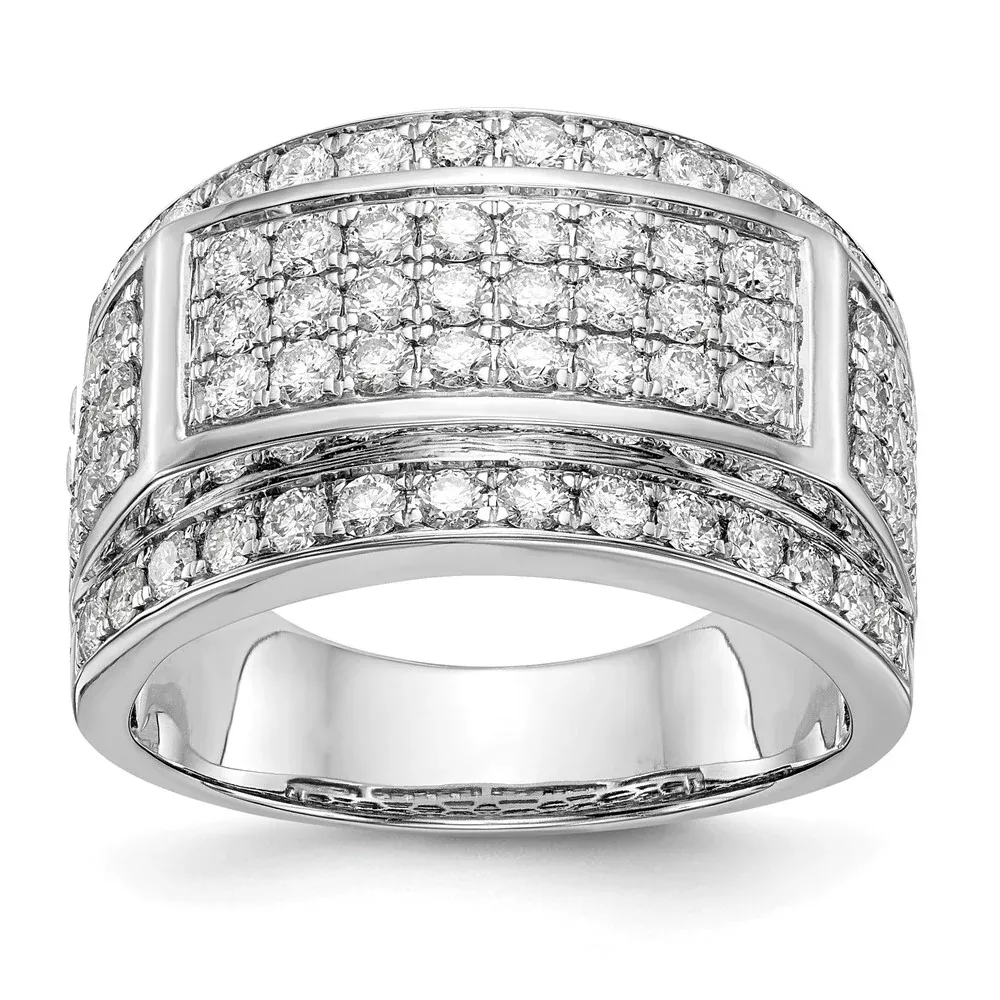 10k White Gold 2 Ct. Lab Grown Diamond VS /SI+ G+ Men's Ring