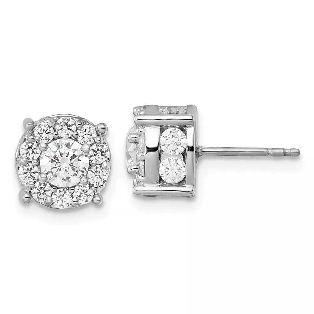 10k White Gold 2 Ct. Lab Grown Diamond VS /SI+ G+ Post Earrings