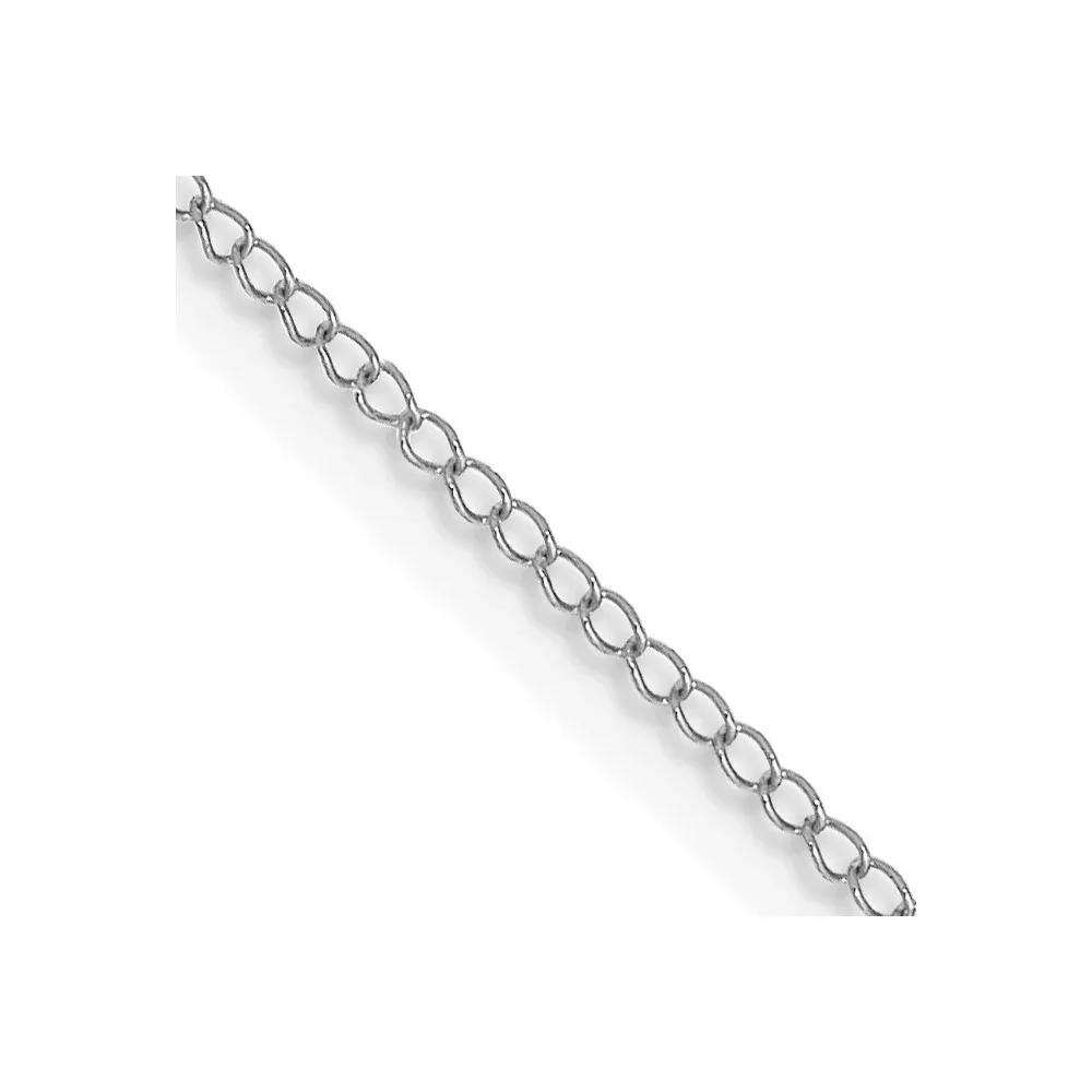 10K White Gold .5mm Carded Curb Chain Necklace