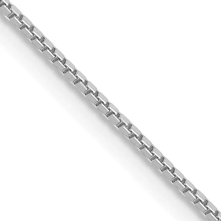 10K White Gold .9mm Box Chain Necklace