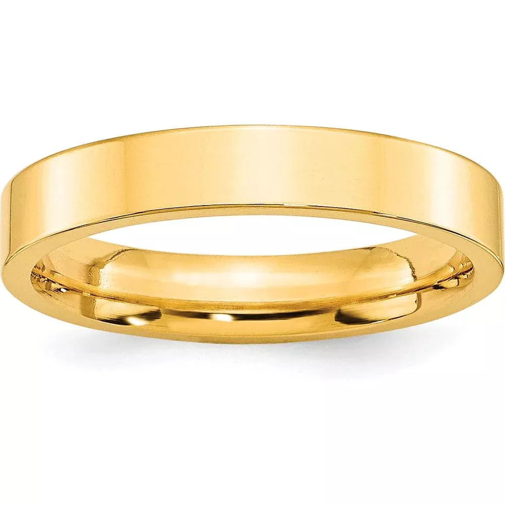 10K Yellow Gold 4mm Flat Comfort Fit Wedding Band by Luciano & Cie