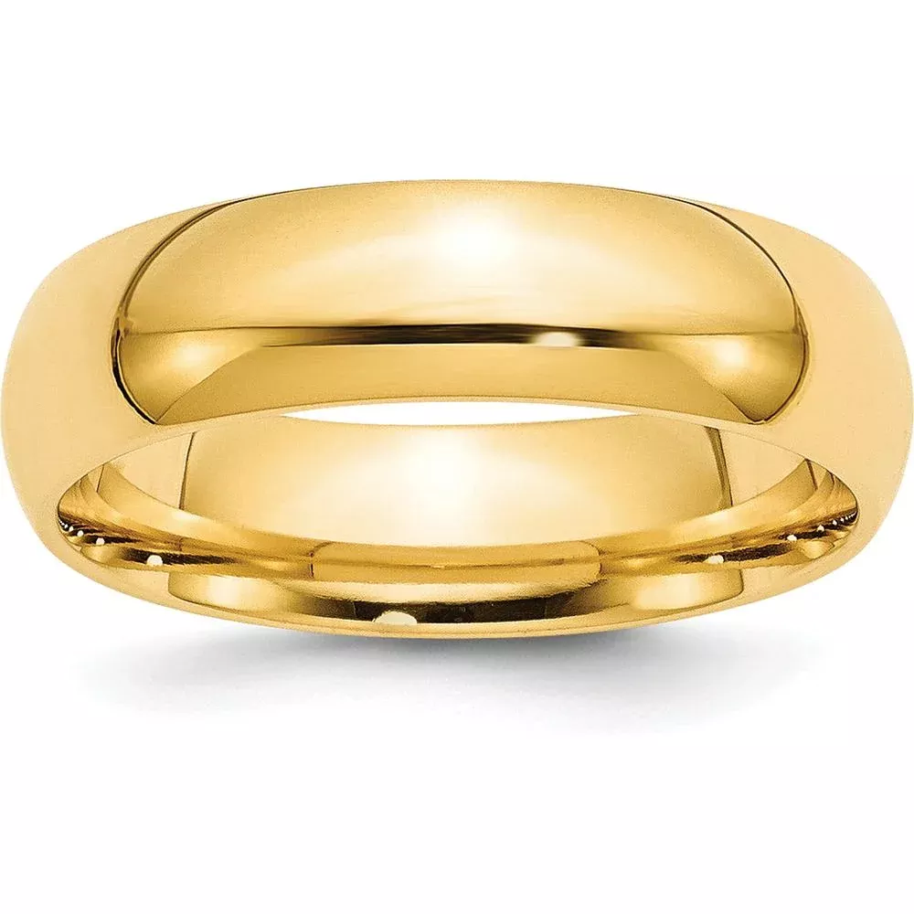 10K Yellow Gold 6mm Comfort Fit Wedding Band - Size 7.5 by Luciano & Cie