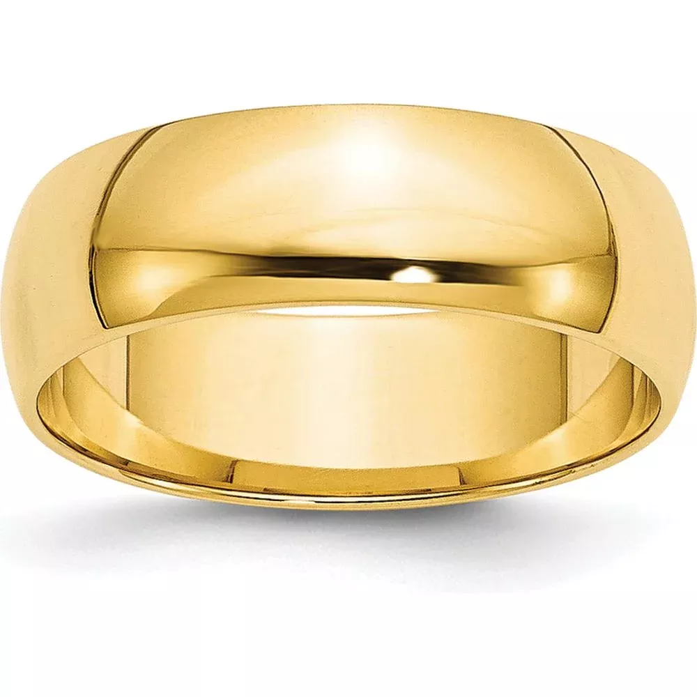 10K Yellow Gold 6mm Lightweight Half Round Wedding Band Size 9 by Luciano & Cie