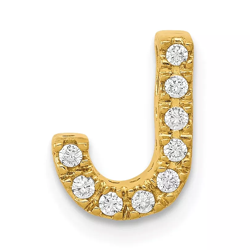 10KDiamond Letter J Initial Charm