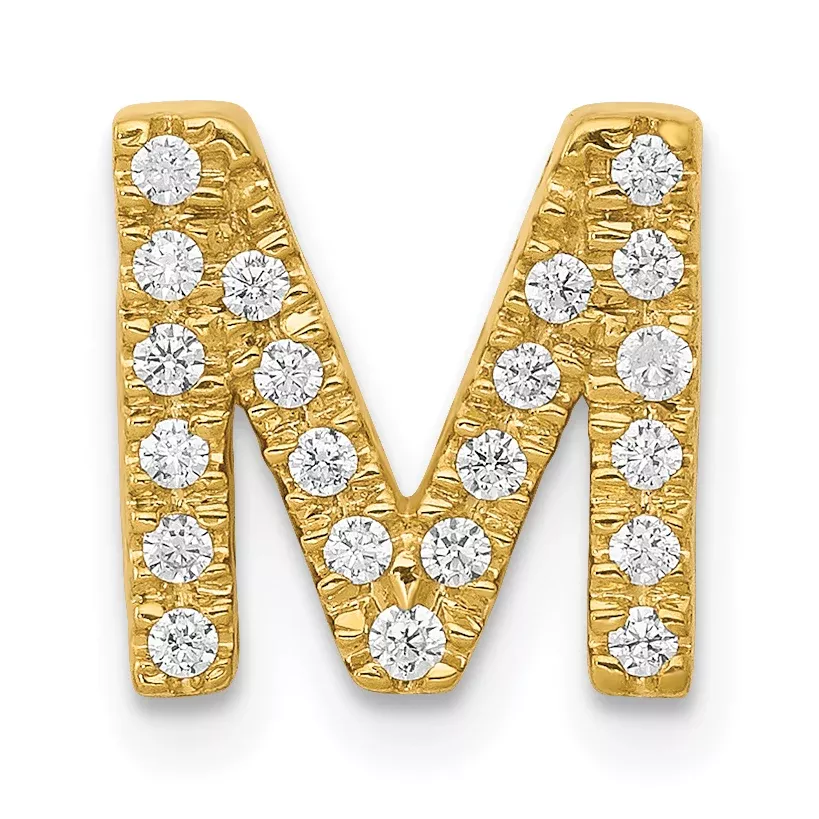 10KDiamond Letter M Initial Charm