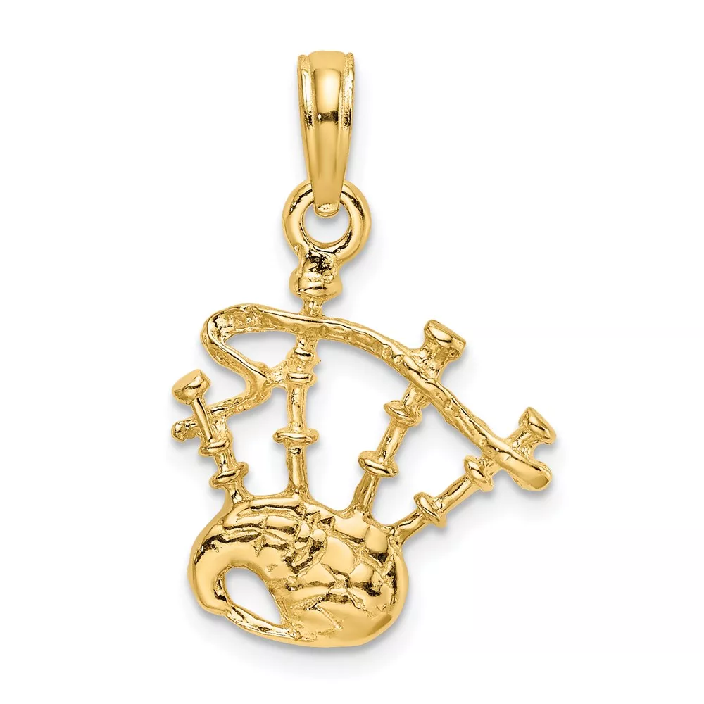 14K 3-D Bagpipes Charm