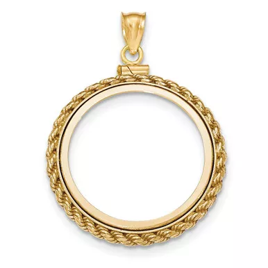 14k Gold 1/10 Oz Panda Coin Rope Bezel