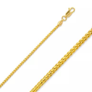 14k Gold 1.2mm Diamond CutFranco Chain 16 Inch