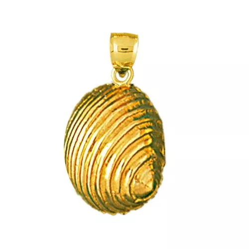 14K Gold 13MM Mollusk Shell Charm