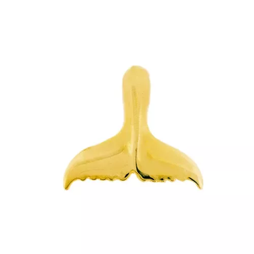 14K Gold 18MM Humpback Whale Tail Fluke Charm Slide