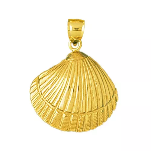 14K Gold 20MM Seashell Pendant