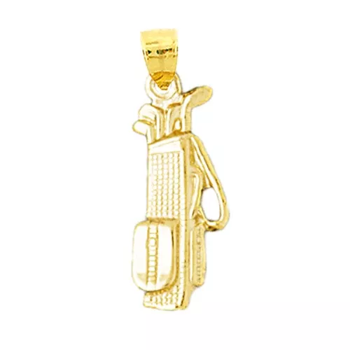 14K Gold Golf Bag Clubs Charm