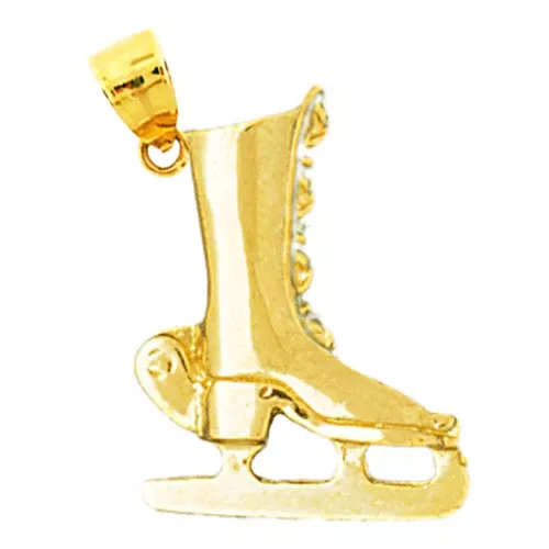 14K Gold Ice Skate Pendant